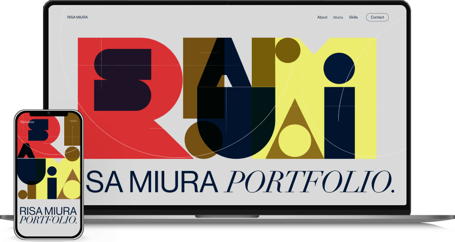 自身のポートフォリオサイトのモックアップ